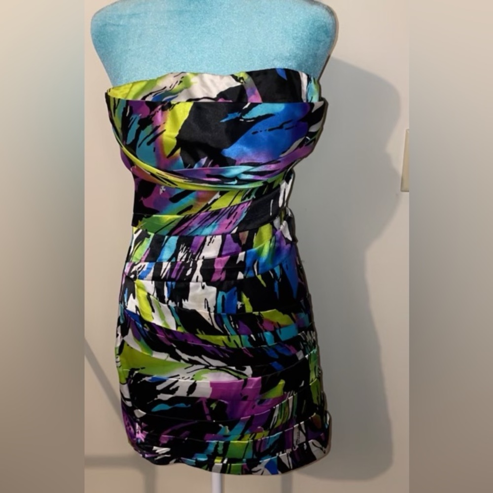 Strapless Neon Club/Party Dress
